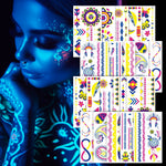 170+ DESIGN 20 SHEET Neon Temporary Tattoo