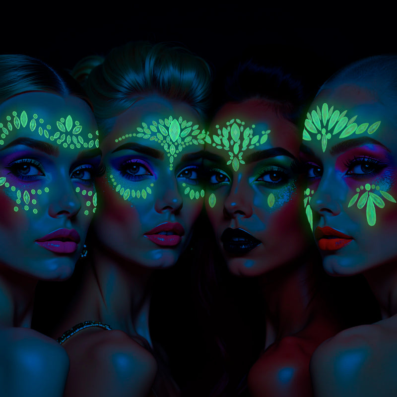 4 PCS GLOW FACE GEMS HALLOWEEN