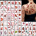 60 Sheet (200+ designs) Halloween Scar Tattoo