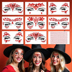 9 PCS FACE GEMS HALLOWEEN