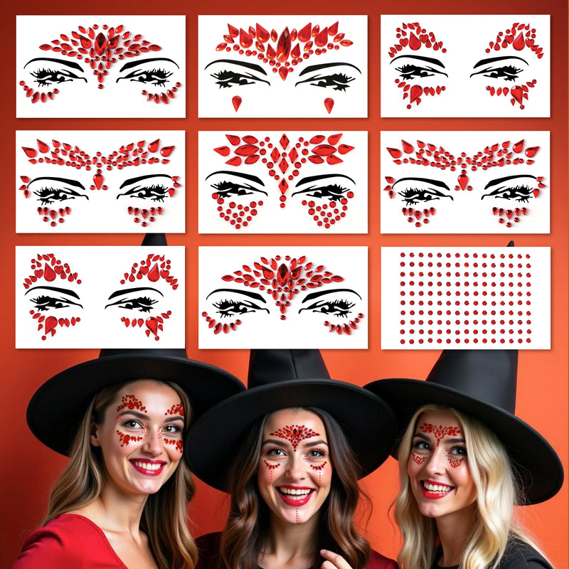 9 PCS FACE GEMS HALLOWEEN