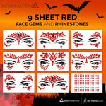 9 PCS FACE GEMS HALLOWEEN