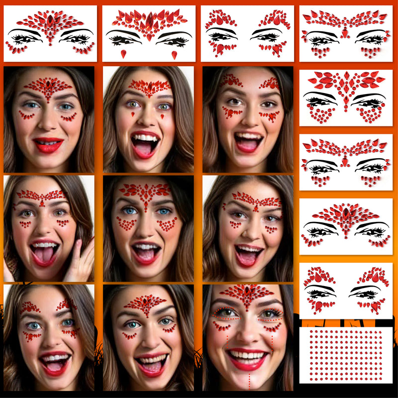 9 PCS FACE GEMS HALLOWEEN