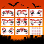 9 PCS FACE GEMS HALLOWEEN