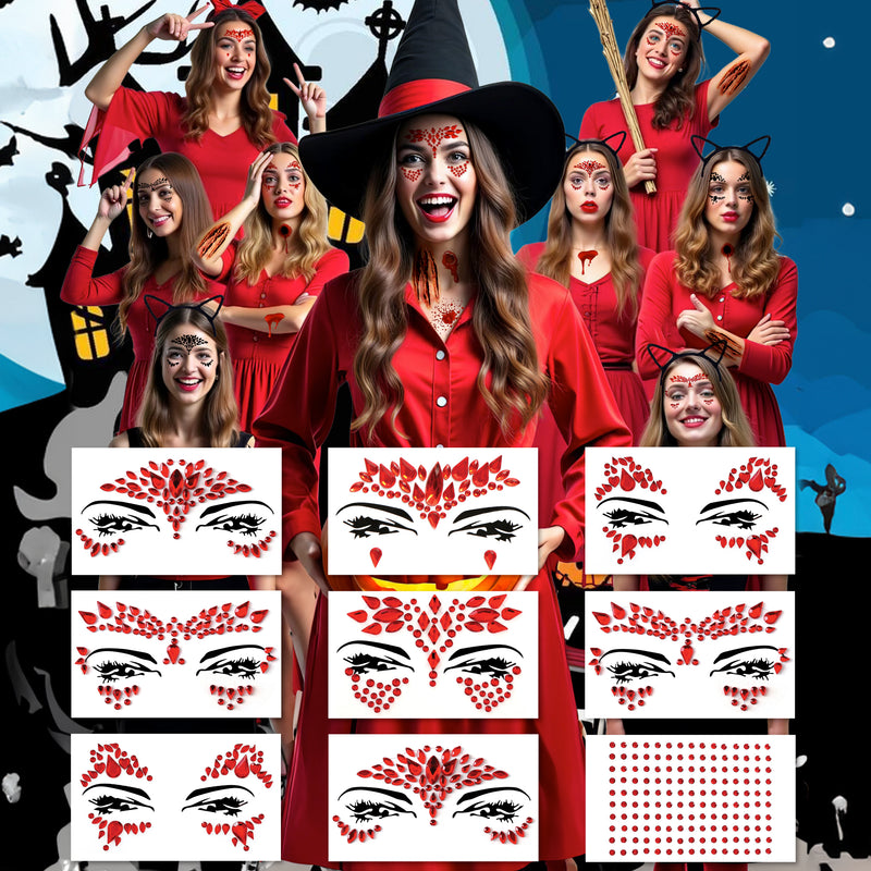 9 PCS FACE GEMS HALLOWEEN