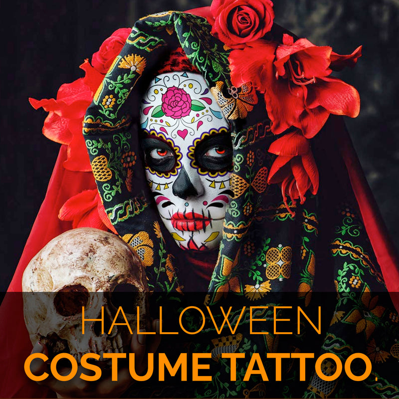 12 SHEET Day of the Dead Costume Tattoos