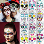 12 SHEET Day of the Dead Costume Tattoos